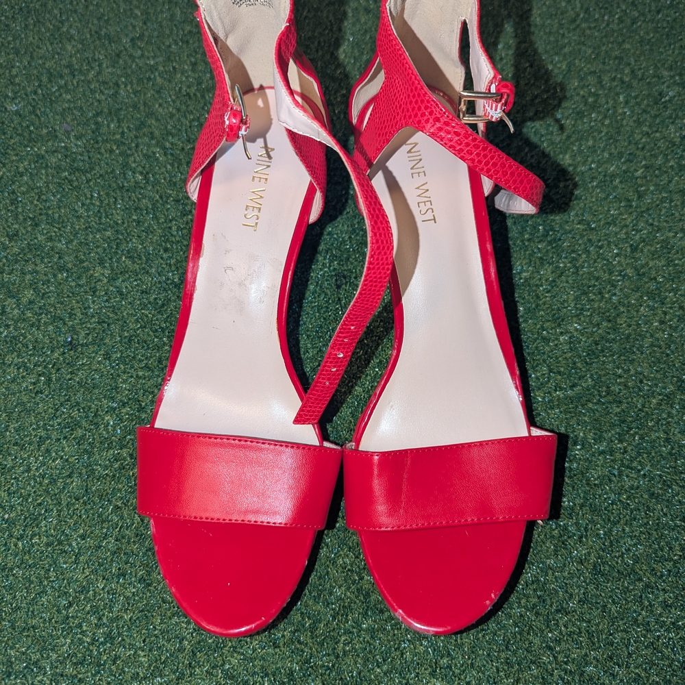 Nine West Red Heels Elegant Medium Height